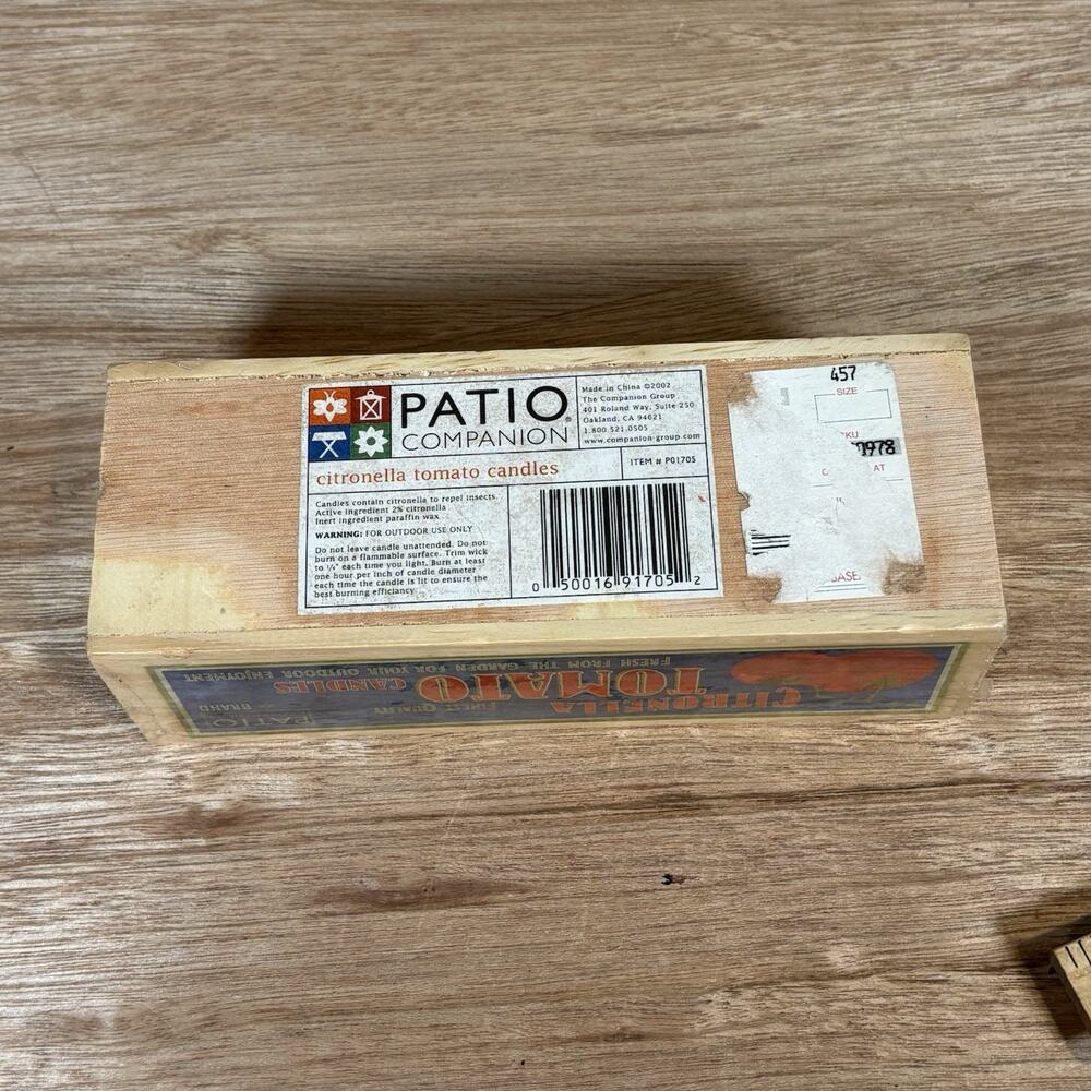 Handcrafted Heirloom Tomato Candles Scent Wood Crate Box Vintage New Pure Rare - Picture 4 of 7